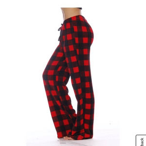 Abound Lounge Pants Womens Large Red Black Buffalo Plaid Holiday NEW